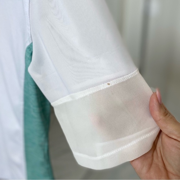 Chase 54 women's golf shirt aqua and white medium - Picture 7 of 12